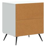 vidaXL Cabinet de chevet Blanc 43 x 34 5 x 50 cm Bois d'ingénierie