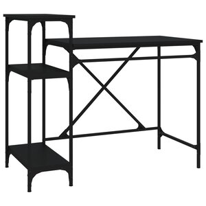 vidaXL Bureau avec étagères noir 105x50x90 cm bois d'ingénierie et fer