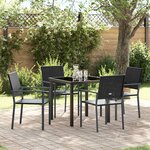 vidaXL Ensemble de salle à manger pour jardin 5 Pièces Noir Poly rotin