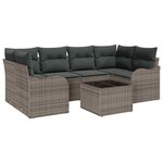 vidaXL Ensemble de canapé de jardin 7 Pièces Gris 55 x 55 x 37 cm