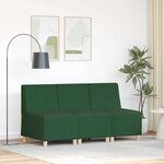 vidaXL Unité de Sofa Modulaire Sans Accoudoirs 3 Pièces Vert jungle