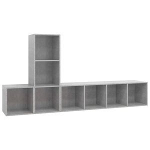 vidaXL Ensemble de meuble TV 3 Pièces Gris béton Bois d'ingénierie
