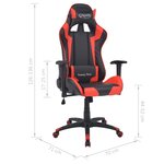 Chaise fauteuil siège de bureau informatique étude inclinable Cuir artificiel rouge 02_0024029