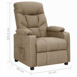 vidaXL Fauteuil inclinable Taupe Tissu