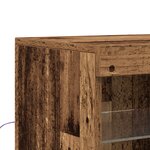 vidaXL Buffet avec lumières LED Bois vieilli 181.5x37x100 cm Bois d'ingénierie