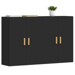 vidaXL Armoires murales 2 Pièces noir bois d'ingénierie