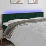 vidaXL Tête de lit à LED Vert foncé 160x5x78/88 cm Velours