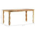 vidaXL Table de salle à manger 160x80x76cm Bois de récupération massif