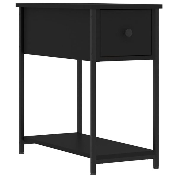 vidaXL Table de chevet noir 30x60x60 cm Bois d’ingénierie