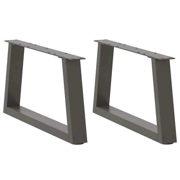 vidaXL Pieds de table basse en forme de V  2 pièces  anthracite  70 x (30-31 3) cm  acier
