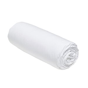 Drap housse - 140 x 200+30 cm - 100  Percale de coton uni - Craie