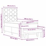 vidaXL Lit à ressorts avec matelas Marron foncé 80 x 200 cm tissu