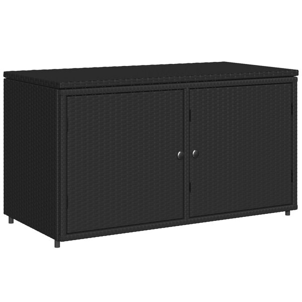 vidaXL Armoire de rangement jardin noir 110x55x60 5 cm résine tressée