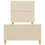 vidaXL Cadre de lit avec tête de lit Crème 100 x 200 cm tissu