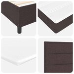 vidaXL Lit à ressorts avec matelas Marron foncé 200 x 200 cm tissu