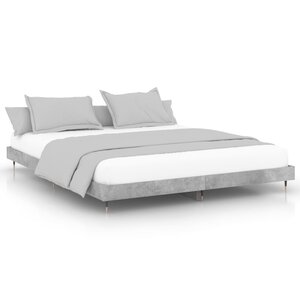 vidaXL Cadre de lit gris béton 200x200 cm bois d'ingénierie