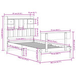 vidaXL Lit bibliothèque sans matelas blanc 75x190cm bois de pin massif