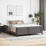 vidaXL Cadre de lit avec matelas Gris 180 x 200 cm Faux cuir
