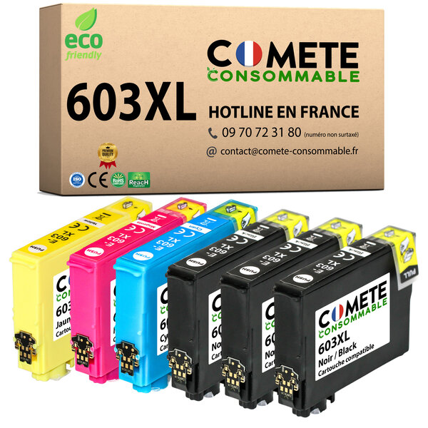 603XL - 6 cartouches compatibles pour Epson 603 XL - COMETE