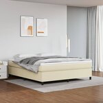 vidaXL Sommier à lattes de lit avec matelas Crème 160x200cm Similicuir