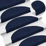 vidaXL Tapis d'escalier autocollants 20 pièces 56 x 17 x 3 cm Bleu marine Demi-rond