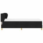Lit à ressort box avec matelas en noir  90x190 cm  tissu
