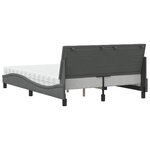 vidaXL Lit avec matelas gris foncé 140x190 cm tissu