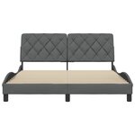 vidaXL Cadre de lit sans matelas gris foncé 160x200 cm tissu
