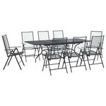 vidaXL Ensemble de salle à manger pour jardin 9 Pièces Anthracite