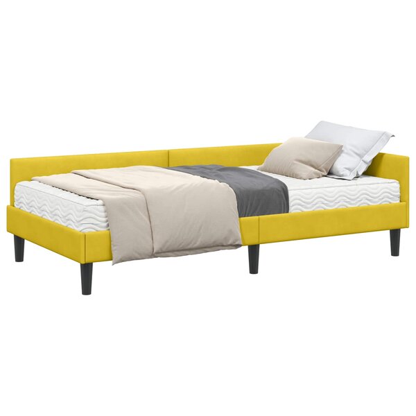 vidaXL Cadre de lit d'angle avec matelas 2 pc Jaune 80 x 200 cm