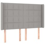vidaXL Tête de lit à LED Gris clair 147x16x118/128 cm Tissu