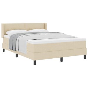 vidaXL Lit à ressorts avec tête de lit Crème 200 x 160 cm tissu