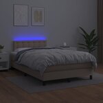 vidaXL Sommier à lattes de lit avec matelas LED Cappuccino 120x200 cm
