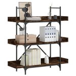 vidaXL Bibliothèque à 3 niveaux chêne fumé 100x33x108 5 cm