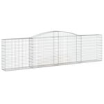 vidaXL Paniers à gabions arqués 25 Pièces 400x30x100/120 cm Fer galvanisé