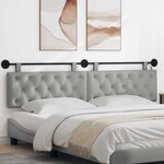 vidaXL Tête de lit suspendue Gris nuage Tissu