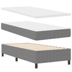 vidaXL Lit avec sommier à ressort avec matelas & lumière LED Gris 90x200 cm Tissu velours côtelé