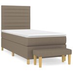 vidaXL Sommier à lattes de lit avec matelas Taupe 80x200 cm Tissu