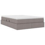 vidaXL Lit avec rangement et matelas Taupe 140 x 200 cm Polyester