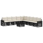 vidaXL Ensemble de canapé de jardin 10 Pièces Noir et blanc crème
