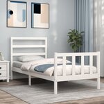 vidaXL Cadre de lit sans matelas blanc 90x190 cm bois de pin massif