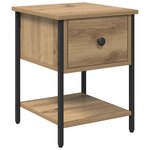 vidaXL Table de chevet avec tiroir Chêne artisanal 34 x 35 5 x 45 cm