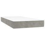 vidaXL Sommier à lattes de lit avec matelas LED Gris clair 100x200 cm
