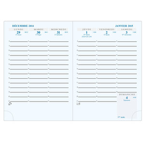 Recharge semainier poche Horizons 15 tranche or répertoire 155x105 mm EXACOMPTA