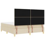 vidaXL Lit à Sommier avec Matelas & Banc Crème 180x200 cm Tissu