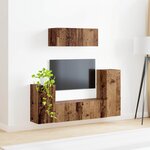 vidaXL Ensemble meuble TV 4 Pièces Bois Ancien Bois d'ingénierie