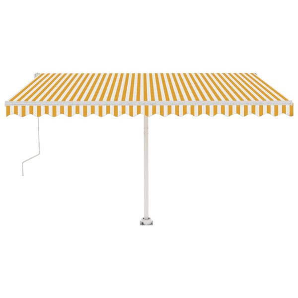 vidaXL Auvent automatique sur pied 450x350 cm Jaune/Blanc