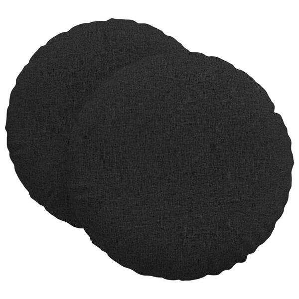 vidaXL Coussins de siège 2 Pièces Noir Ø60 x 21 cm tissu