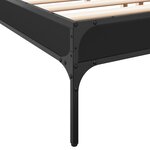 vidaXL Cadre de lit noir 200x200 cm bois d'ingénierie et métal