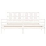 vidaXL Cadre de lit sans matelas blanc bois massif